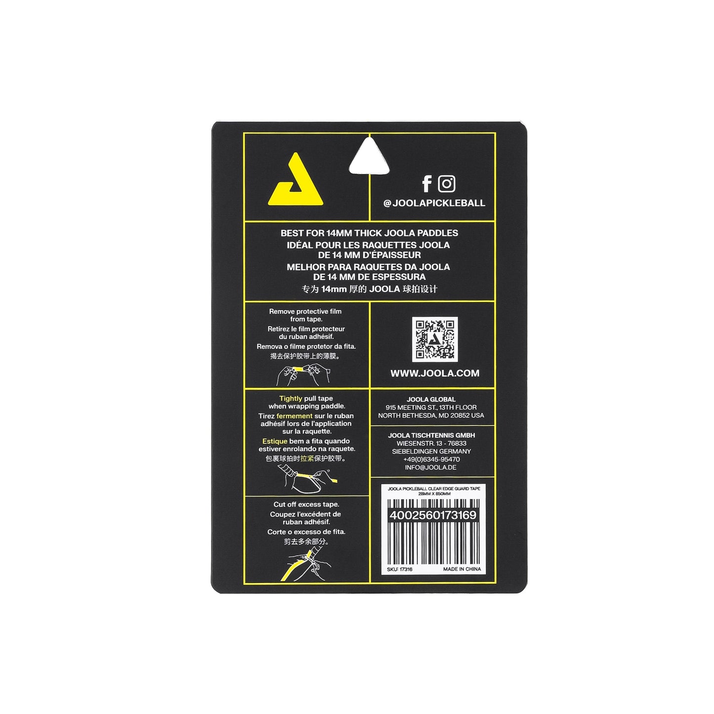 JOOLA Pickleball Clear Edge Guard Tape