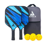 JOOLA Pickleball Set Elemental Netz + 2x Ben Johns Blue Lightning Set