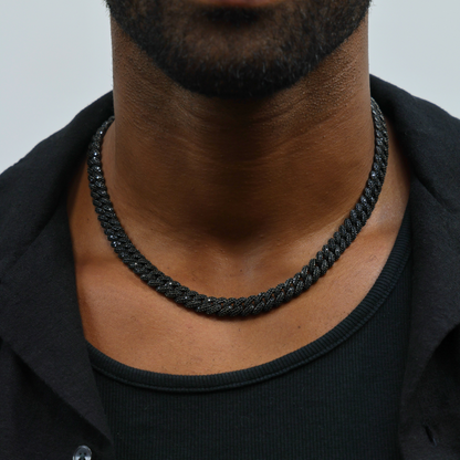 Iced Cuban Chain (Black) - 10mm