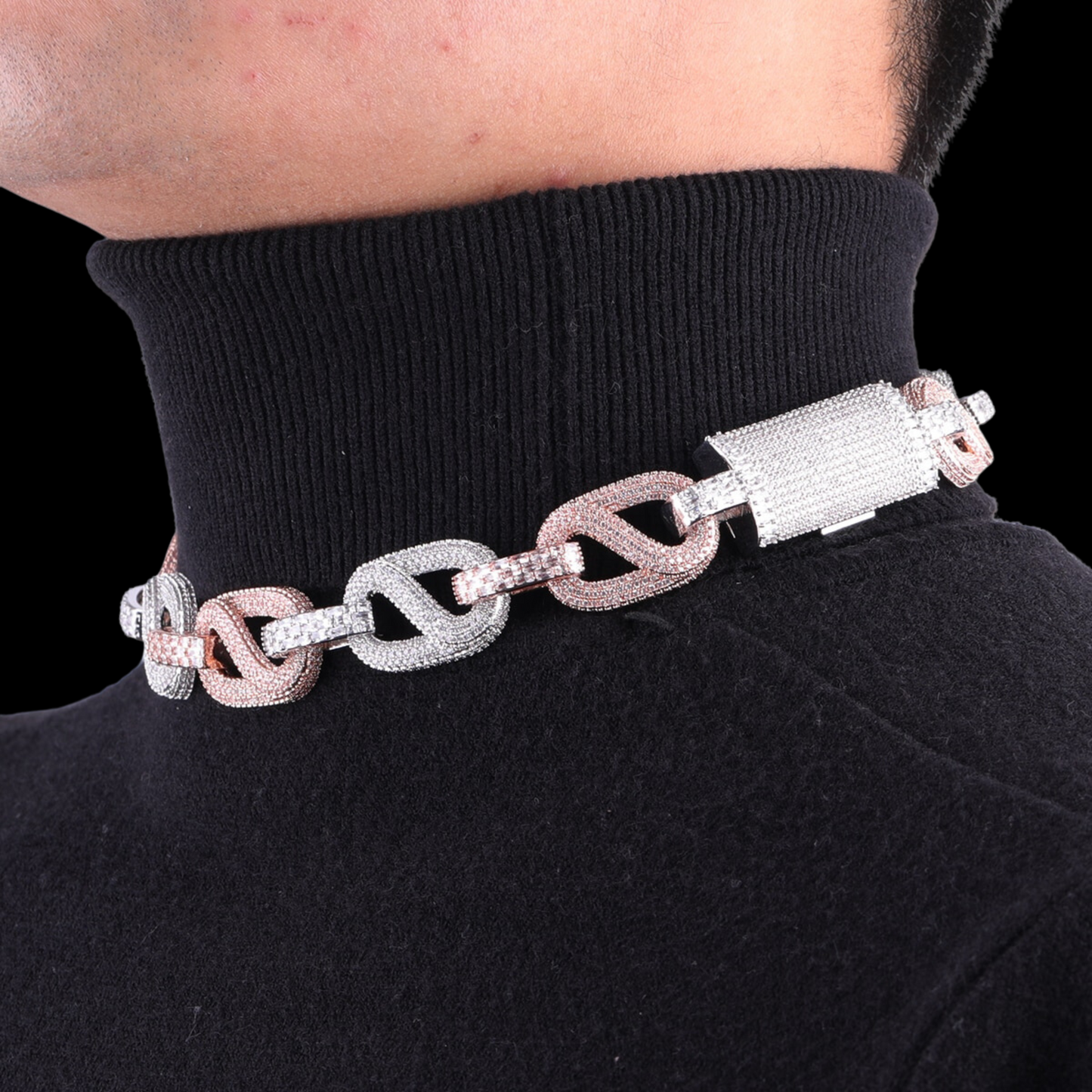 20MM Baguette and Stones Infinity Iced Out Diamond Necklace Chain