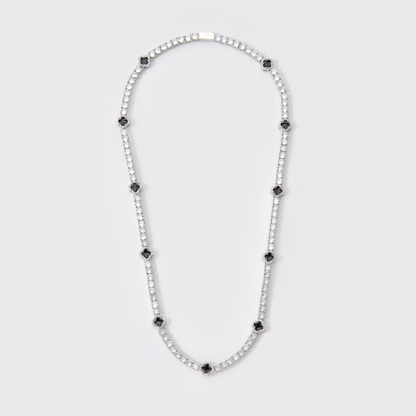 Black Clover Tennis Chain (Silver) - 4mm