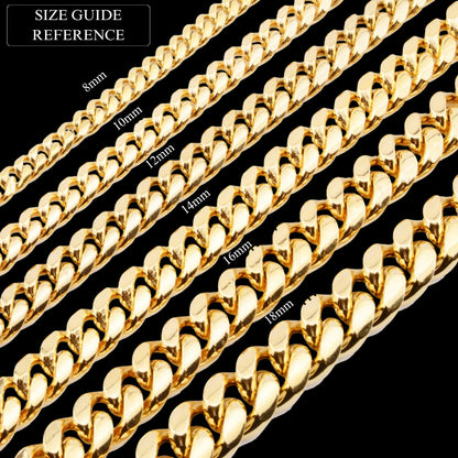 6MM-20MM Fold-Over Clasp Luxury Stainless Steel Necklace Chain