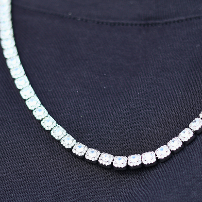 Micro Clustered Tennis Chain (Silver) - 5mm