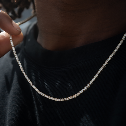 Diamond Tennis Chain in Yellow Gold- 2mm