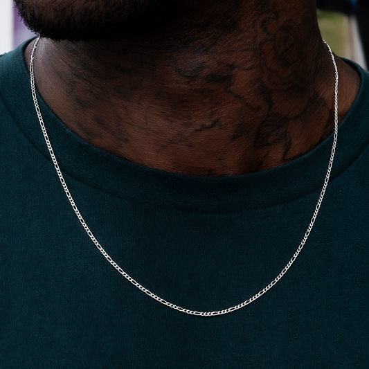 Figaro Chain in White Gold- 2mm