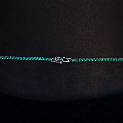 Emerald Diamond Micro Tennis Chain