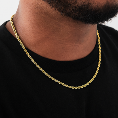Rope Chain in Yellow Gold- 4mm