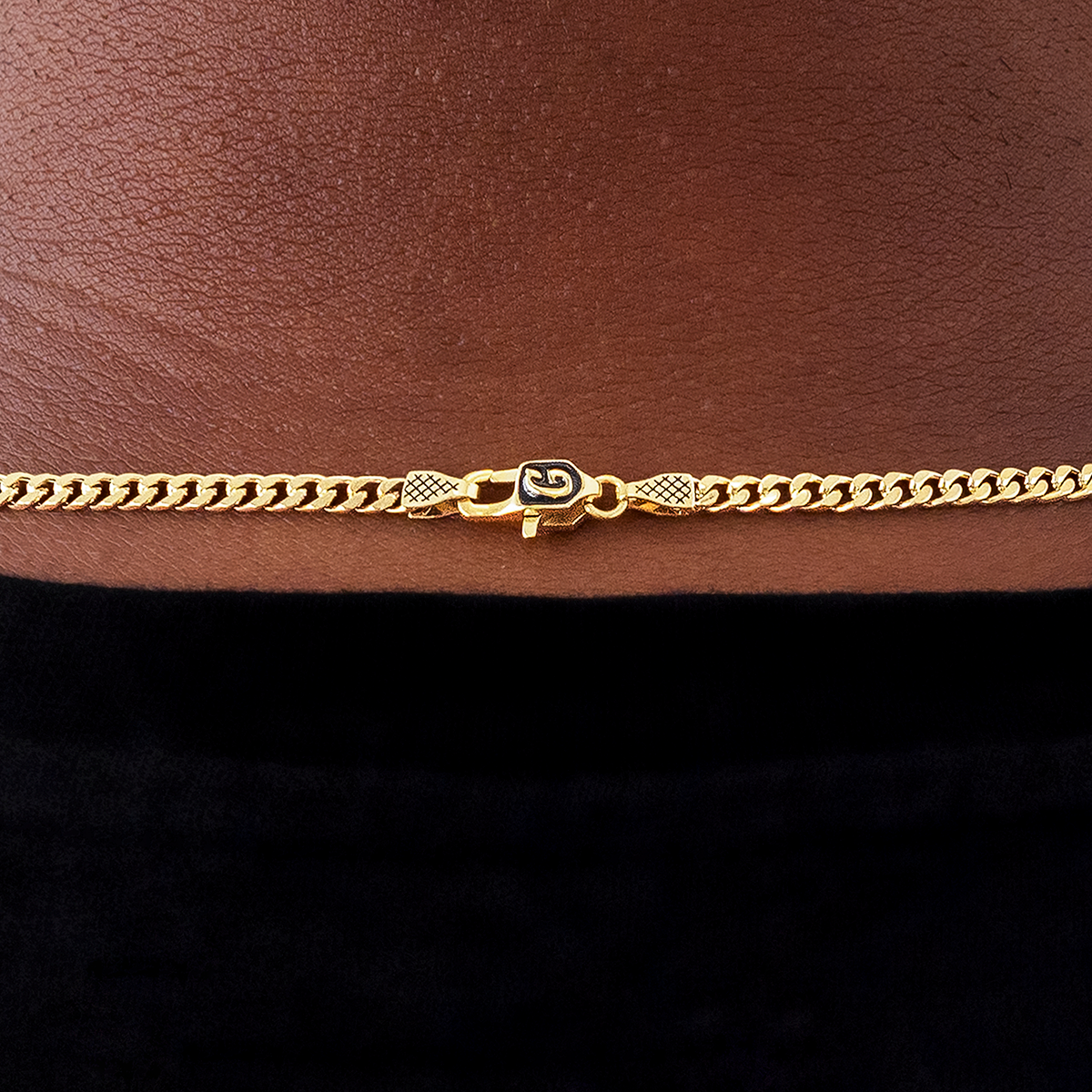 Micro Cuban in Yellow Gold- 3mm