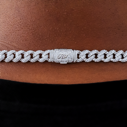 Diamond Cuban Chain in White Gold - 8.5mm