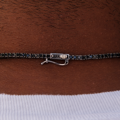 Diamond Tennis Chain in Black- 2mm