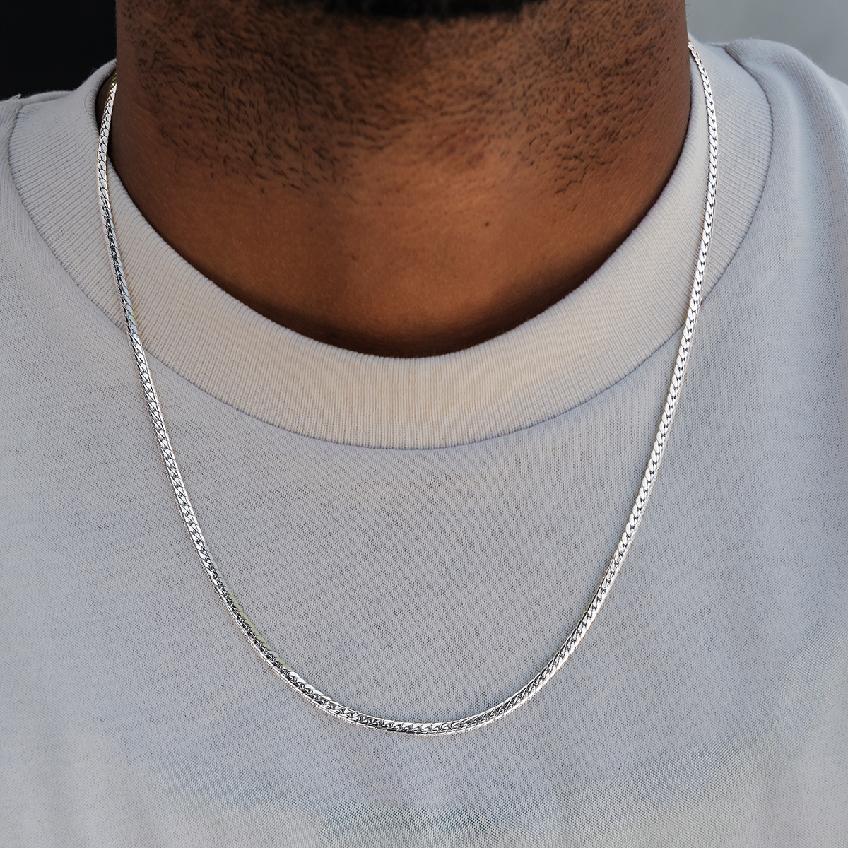 South Beach Cuban™ Chain in White Gold - 3mm