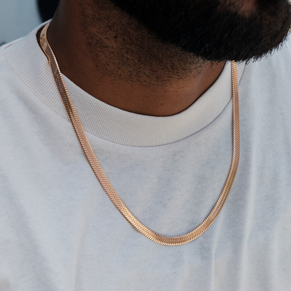 Herringbone Chain in Rose Gold- 6mm