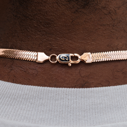 Herringbone Chain in Rose Gold- 6mm