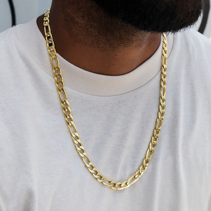 Figaro Chain in Yellow Gold- 9mm
