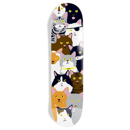 Enjoi Skateboard Deck Cat Collage 8.25" x 32"