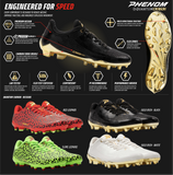 Phenom Elite Quantum Carbon Football Cleats – Gold Rush (White & Gold)
