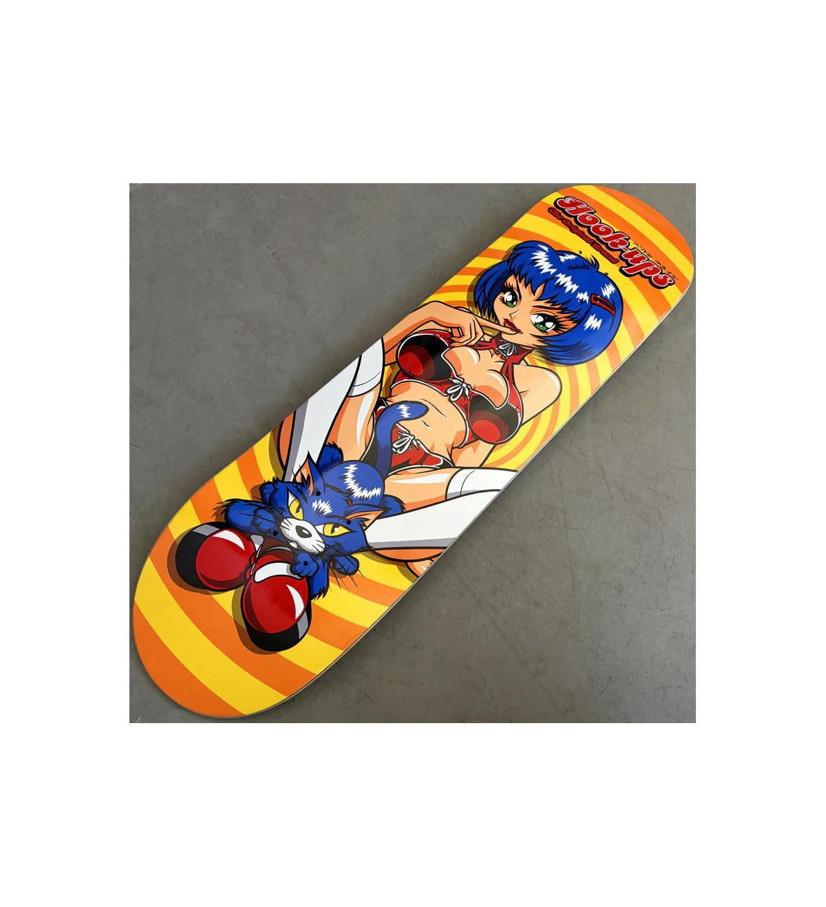 Hook Ups Skateboard Deck Miss Kitty 8.5" x 32.25"