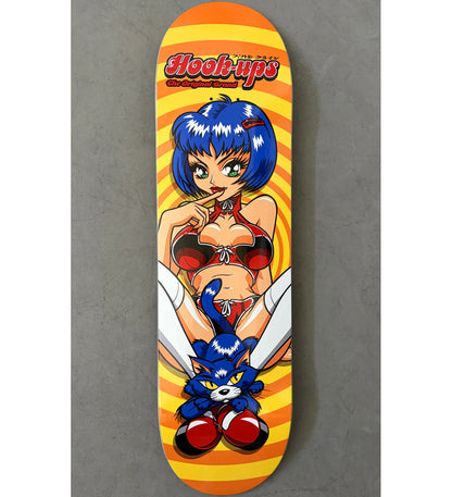 Hook Ups Skateboard Deck Miss Kitty 8.5" x 32.25"