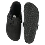 Unisex Boston Shearling Suede Leather Black Medium/Narrow