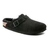 Unisex Boston Shearling Suede Leather Black Regular/Wide