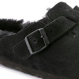 Unisex Boston Shearling Suede Leather Black Regular/Wide
