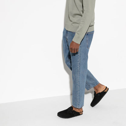 Unisex Boston Shearling Suede Leather Black Regular/Wide