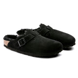 Unisex Boston Shearling Suede Leather Black Medium/Narrow