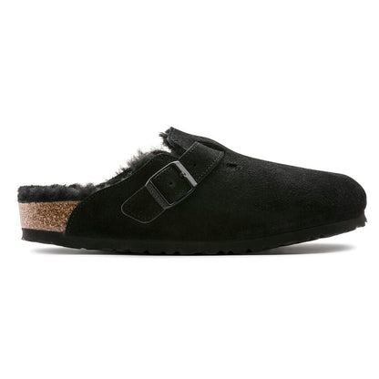 Unisex Boston Shearling Suede Leather Black Regular/Wide