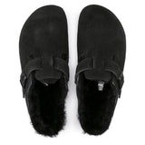 Unisex Boston Shearling Suede Leather Black Regular/Wide