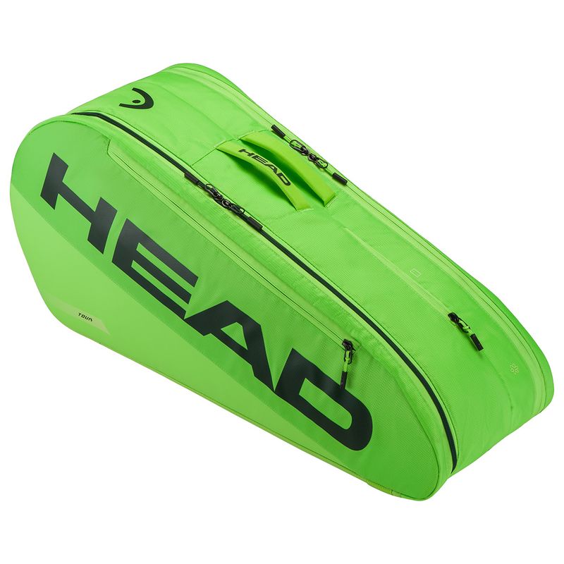 Head Tour M Tennis Racquets Bag 6 Pack Sharp Green