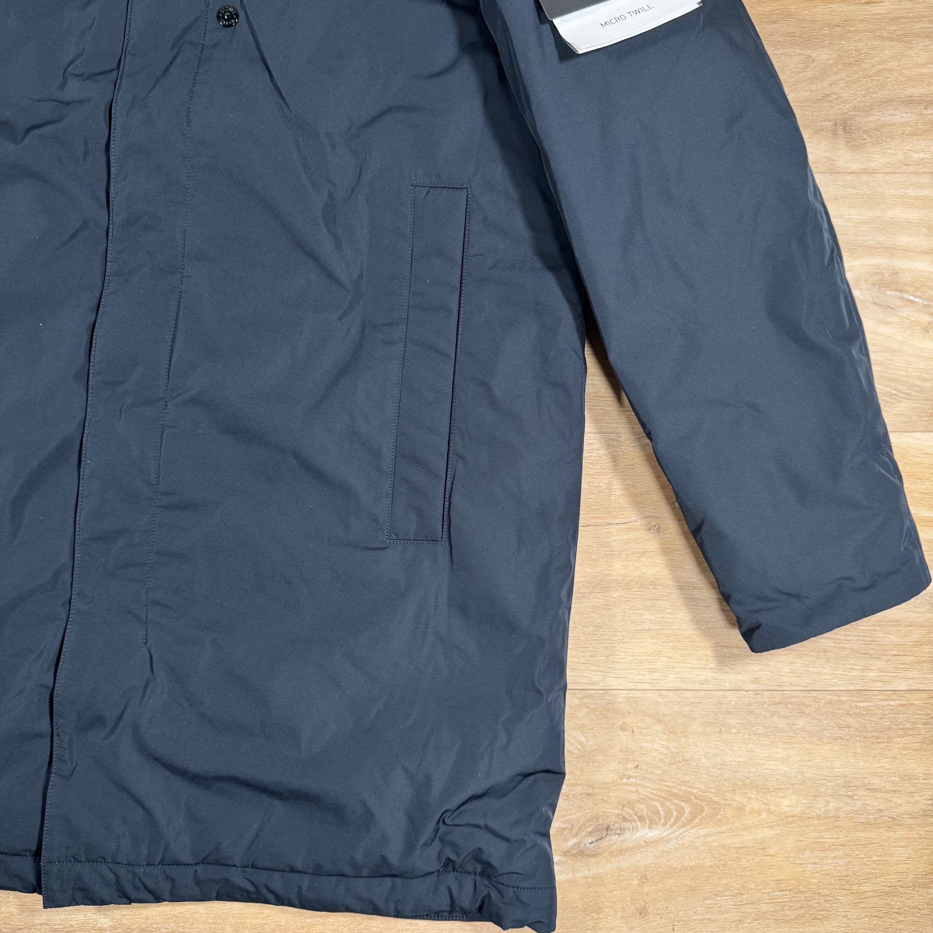 Stone Island Micro Twill Padded Car Coat in Navy