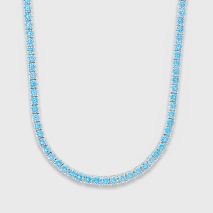 Blue Diamonds Tennis Chain (Silver) - 4mm