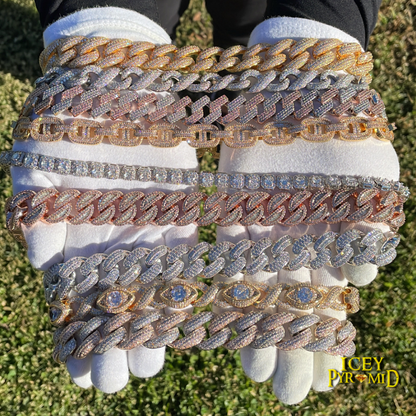 20MM Tennis-Baguette-Diamond Triple Edition Iced Out Diamond Necklace Chain