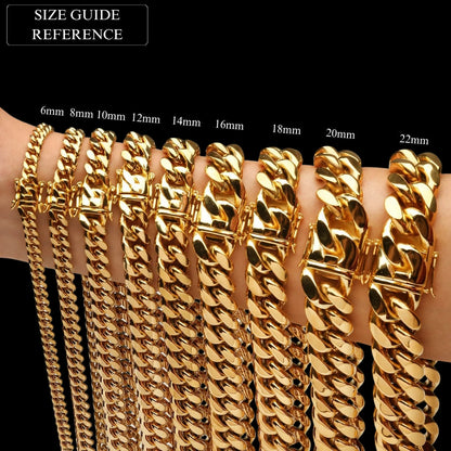 6MM-20MM VVS Iced Box Clasp Luxury Stainless Steel Necklace Chain
