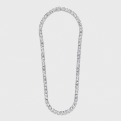 Clustered Tennis Chain (Silver) - 8mm