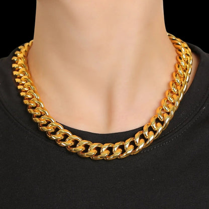 6MM-20MM Fold-Over Clasp Luxury Stainless Steel Necklace Chain