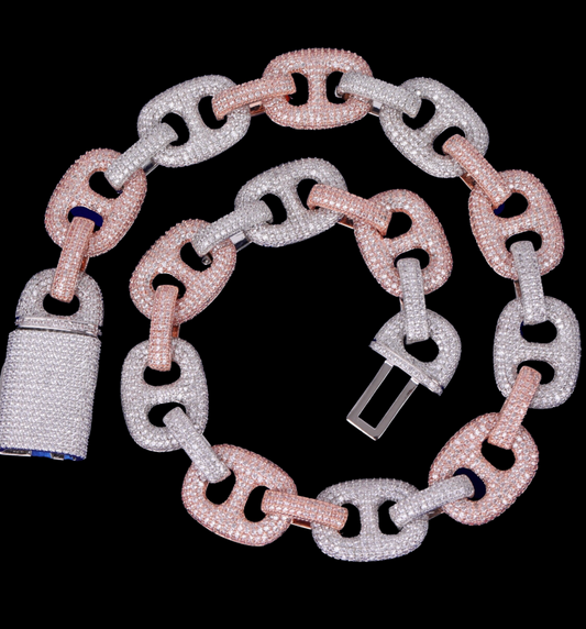 20MM VVS Duo Link Iced Out Diamond Necklace Chain