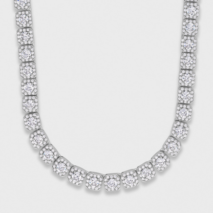 Clustered Tennis Chain (Silver) - 8mm