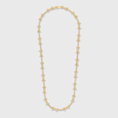 Iced Barbed Wire Chain (Gold) - 6mm