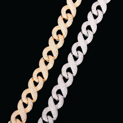 15mm Infinity Cuban Link Iced Out Diamond Necklace Chain
