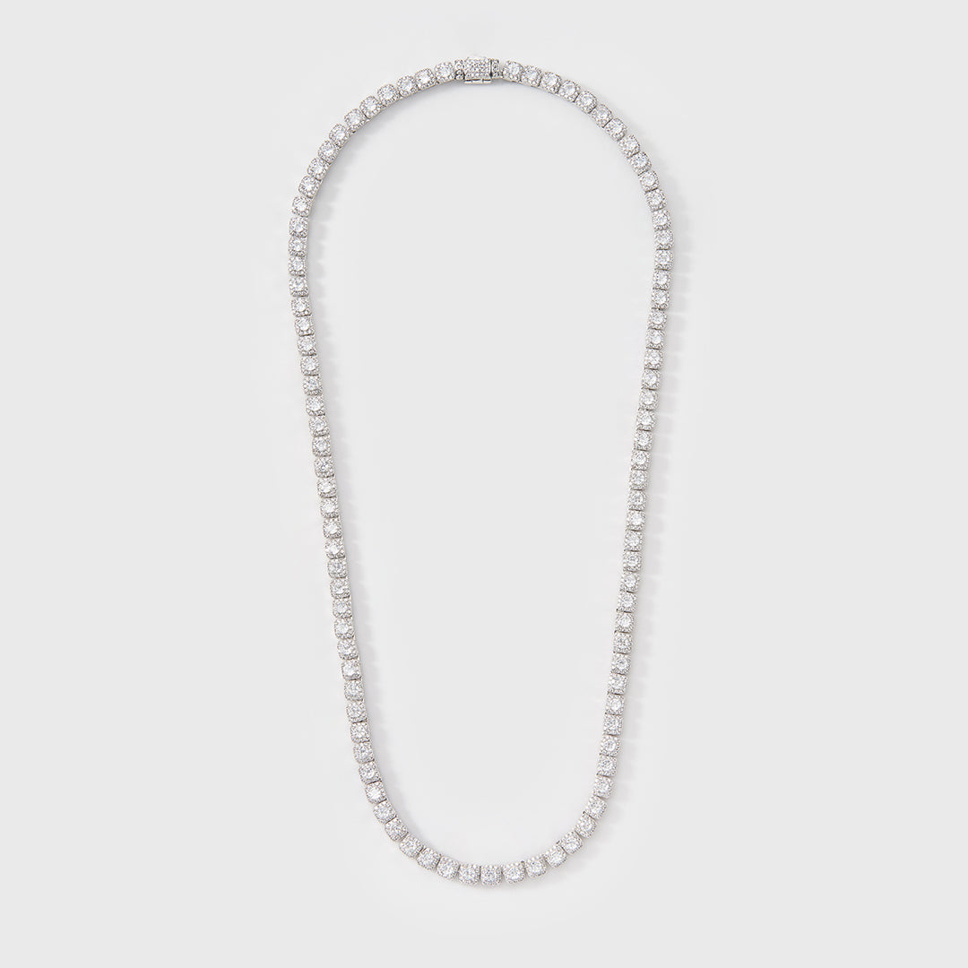 Micro Clustered Tennis Chain (Silver) - 5mm