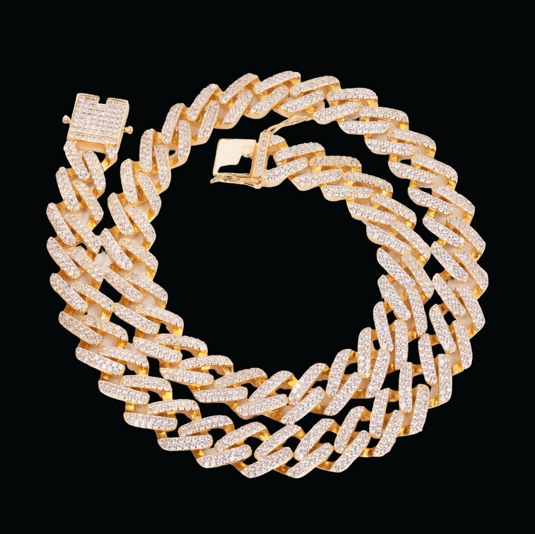 14MM Miami Cuban Link Iced Out Diamond Necklace Chain