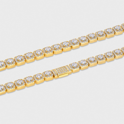 Clustered Tennis Chain (Gold) - 8mm