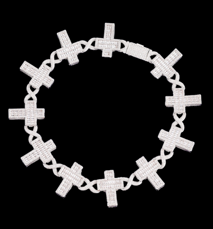 14mm Cross Infinity Link Iced Out Diamond Necklace Chain