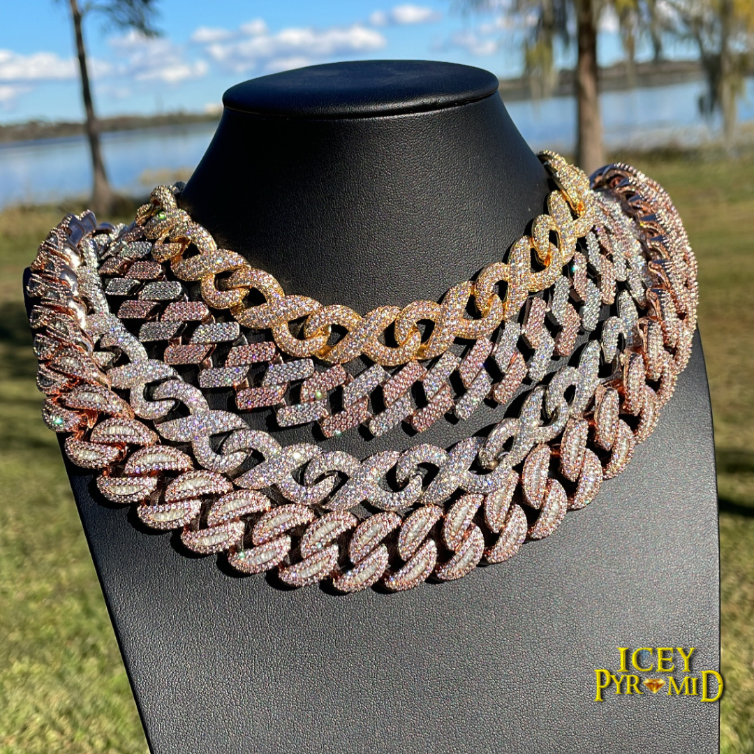 15mm Infinity Cuban Link Iced Out Diamond Necklace Chain