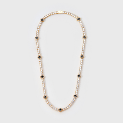 Black Clover Tennis Chain (Gold) - 4mm