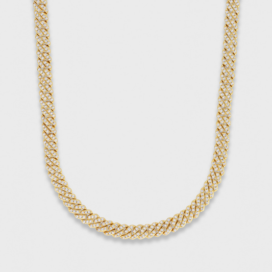 Iced Micro Prong Cuban Chain (Gold) - 6mm