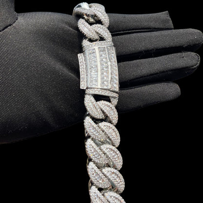 20MM Tennis-Baguette-Diamond Triple Edition Iced Out Diamond Necklace Chain