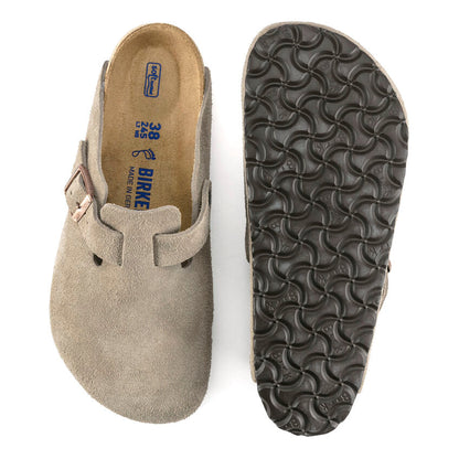 Unisex Boston Soft Footbed Suede Leather Taupe Medium/Narrow
