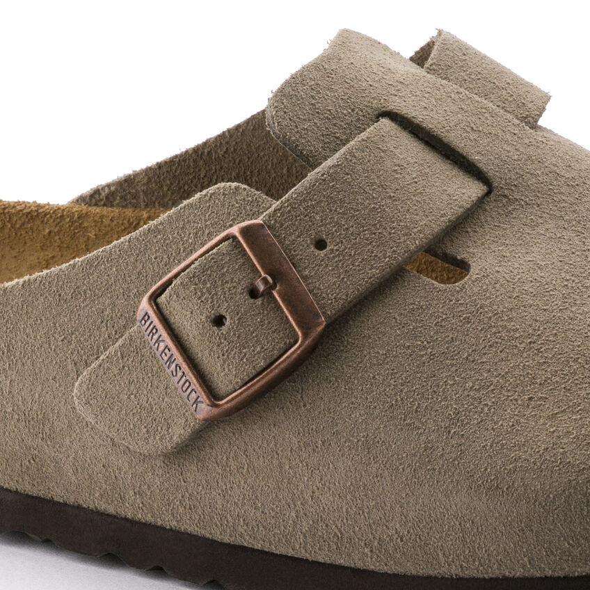 Unisex Boston Soft Footbed Suede Leather Taupe Medium/Narrow